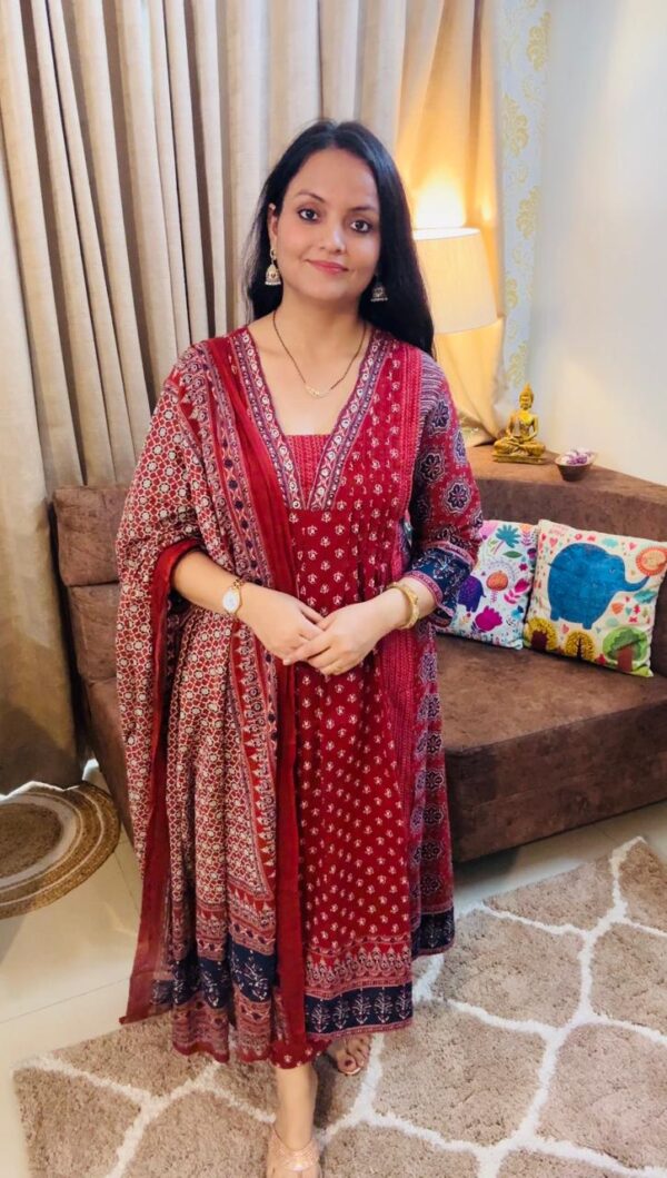 Maroon Diva Anarkali Kurta Set